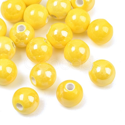 Glazed Porcelain Round Beads PORC-S489-10mm-10-1