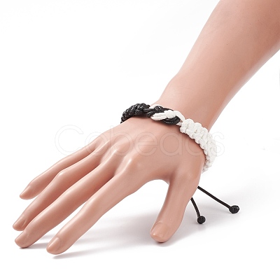 Waxed Polyester Braided Cord Bracelet BJEW-TA00166-1