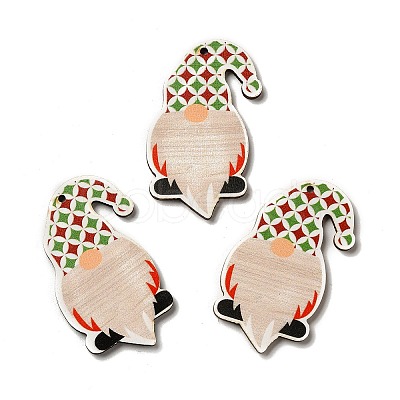 Christmas Single Face Printed Wood Big Pendants WOOD-H102-01I-1