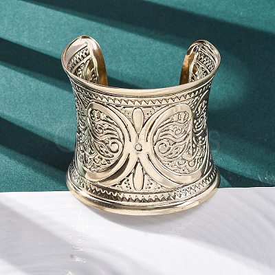 Alloy Arm Cuff Bangles Girl Women AJEW-A063-03G-1