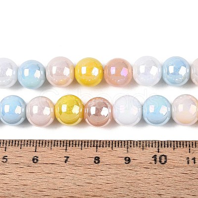 Electroplate Glass Beads Strands X-EGLA-N019-10mm-02-1