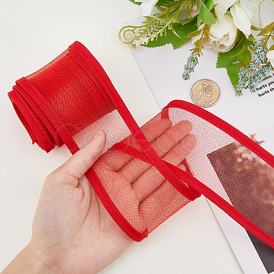 Elastic Polyester Mesh Ribbons OCOR-WH0082-172B-1