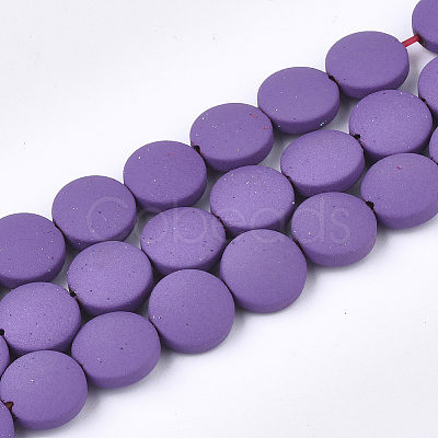 Spray Painted Non-magnetic Synthetic Hematite Beads Strands G-T116-02-15-1