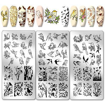 Stainless Steel DIY Nail Art Templates MRMJ-WH0092-074-1