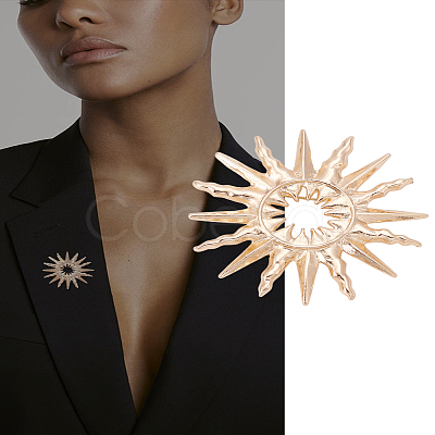 1Pc Sun Alloy Brooches for Backpack Clothes JEWB-LP0001-08-1