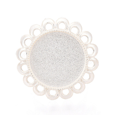 Adjustable Flower Alloy & Iron Bezel Cup Ring Base with Rotatable Tray MAK-T012-08S-1