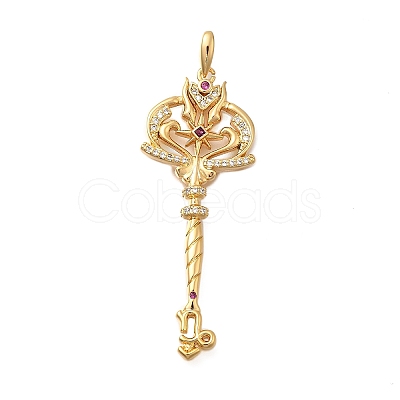 Brass Micro Pave Cubic Zirconia Big Pendants X1-KK-B147-04G-06-1