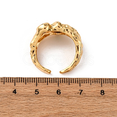 Brass Micro Pave Cubic Zirconia Cuff Rings for Women RJEW-F191-01G-02-1
