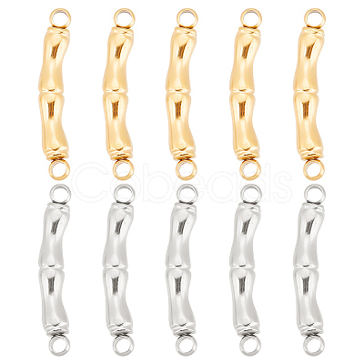 10Pcs 2 Colors 304 Stainless Steel Connector Charms STAS-UN0046-72-1