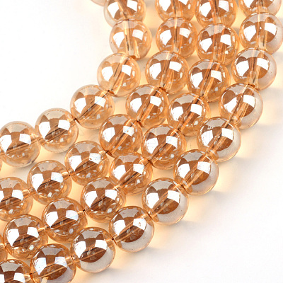 Electroplate Glass Beads Strands X-EGLA-Q062-6mm-A12-1