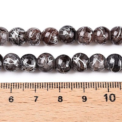 Drawbench Crackle Glass Beads Strands GLAA-N006-8mm-01-1