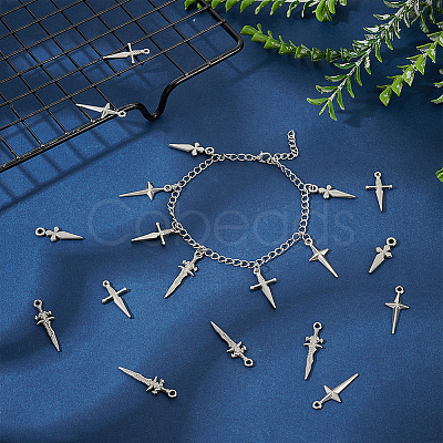 24Pcs 4 Styles 304 Stainless Steel Pendants STAS-UN0060-02-1