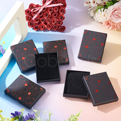 5Pcs Hot Stamping Planet Cardboard Jewelry Packaging Boxes CON-TA0001-44A-1