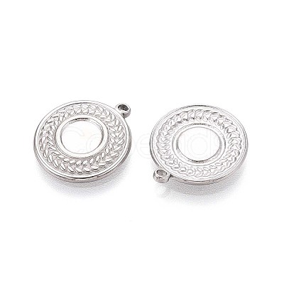 304 Stainless Steel Pendant Cabochon Settings STAS-T067-10P-1