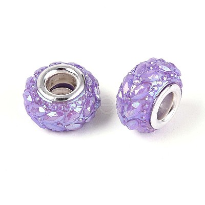 Opaque Resin European Beads RESI-T057-29F-1