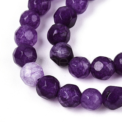 Dyed Natural White Jade Beads Strands X-G-T139-4mm-60-13-1
