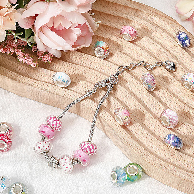 120Pcs Resin European Beads RPDL-SP0001-02-1