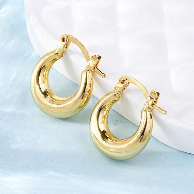 Chunky Huggie Hoop Earrings for Women X-EJEW-A064-11G-RS-1