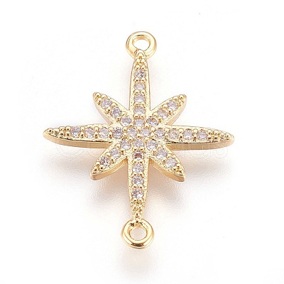Brass Micro Pave Cubic Zirconia Links X-ZIRC-F088-003G-1