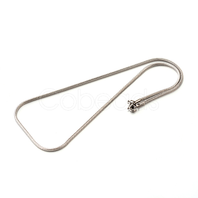 Tarnish Resistant 304 Stainless Steel Snake Chain Necklaces STAS-M174-018P-C-1