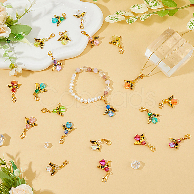 36Pcs 9 Colors Acrylic Pendant Decorations HJEW-FH00015-1