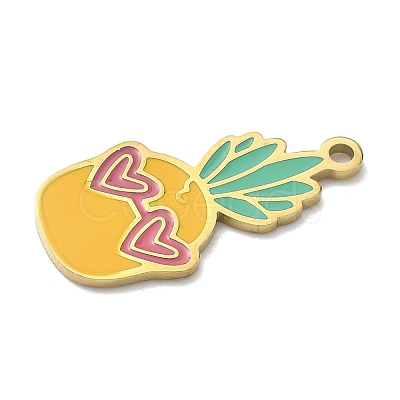 304 Stainless Steel Fruit Enamel Pendants LS-STAS-G362-04G-08-1