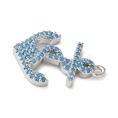 Brass Micro Pave Cubic Zirconia Pendants KK-C086-13P-01-1