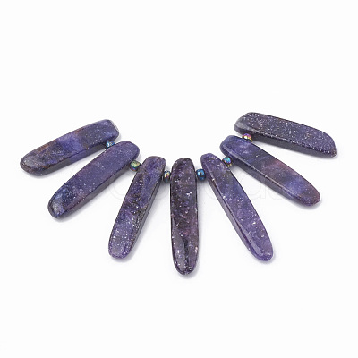 Natural Lepidolite/Purple Mica Stone Beads Strands X-G-N215-007-1