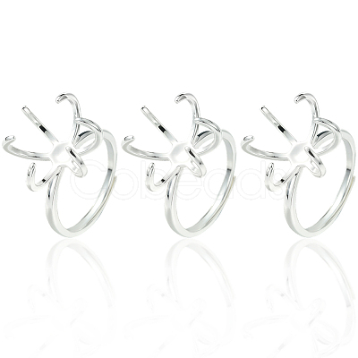 6Pcs Adjustable Brass Finger Rings Components KK-BBC0021-26-1