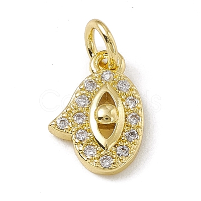 Brass Micro Pave Clear Cubic Zirconia Charms ZIRC-F132-68G-1