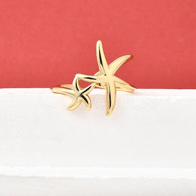 Brass Cuff Rings for Women RJEW-F184-08B-G-1