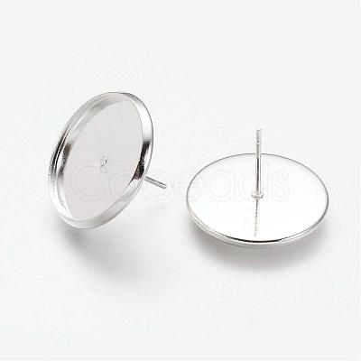 Brass Ear Stud Settings KK-Q004-S-1