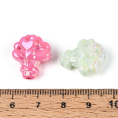 UV Plating Luminous Opaque Acrylic Beads TACR-T017-93M-1