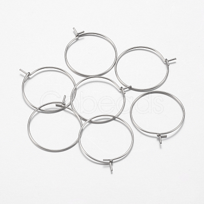 316 Surgical Stainless Steel Hoop Earrings Findings STAS-F149-32P-E-1