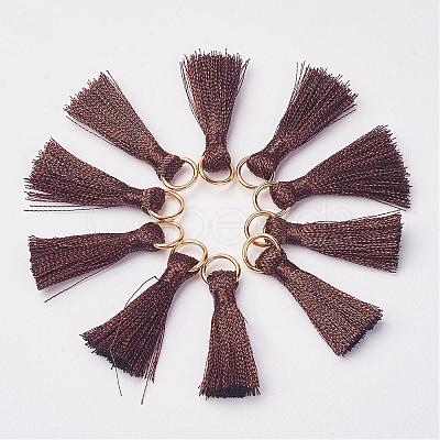 Cannetille Nylon Tassel Pendant Decorations HJEW-G008-A05-1