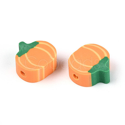 Halloween Handmade Polymer Clay Beads CLAY-T022-15B-1