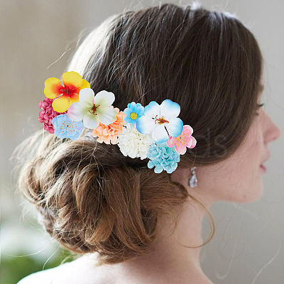 200Pcs 4 Styles Cloth Artificial FLower AJEW-SP0003-68-1