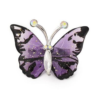 Butterfly Transparent Resin Brooch JEWB-M047-01D-1