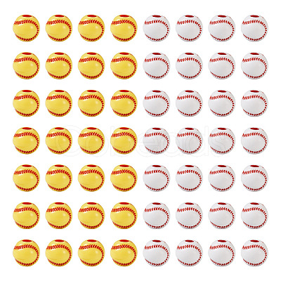 200Pcs 2 Colors Opaque Acrylic Round Beads SACR-BY0001-02-1