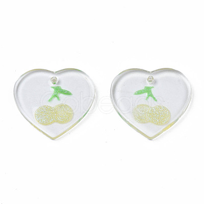 Transparent Resin Pendants RESI-N030-002B-1