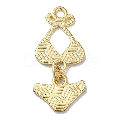 Golden Tone Alloy Enamel Pendants ENAM-O052-01G-04-1