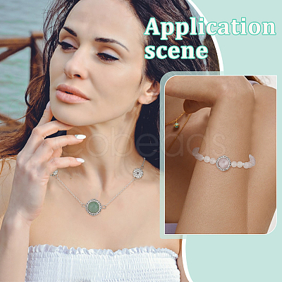 6Pcs 6 Styles Brass Pave Natural Amethyst & Rose Quartz & White Agate & Green Aventurine & Carnelian & Lapis Lazuli Multi-Strand Links KK-BC0015-17A-1