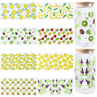 8Pcs 8 Styles PVC Plastic Waterproof Decorative Sticker Labels DIY-SP0004-93C-1