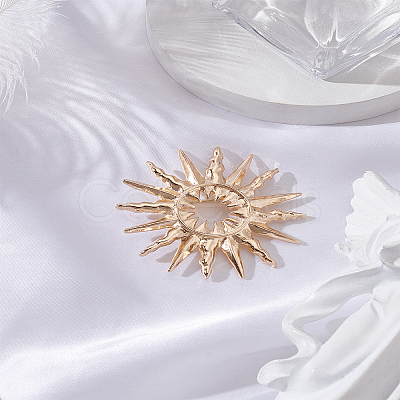 1Pc Sun Alloy Brooches for Backpack Clothes JEWB-LP0001-08-1