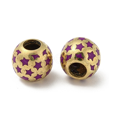 Brass Enamel European Beads FIND-E044-15G-01-1