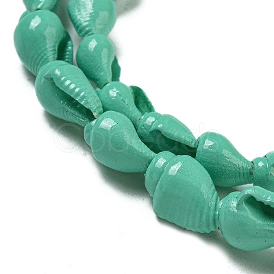 Spray Painted Natural Spiral Shell Beads Strands BSHE-G039-08B-1