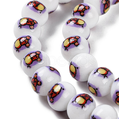 Printing Glass Beads for Necklaces Bracelets Making GLAA-B020-02A-07-1