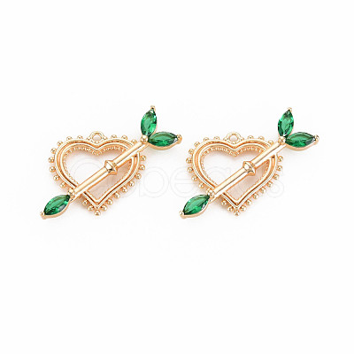 Brass Micro Pave Cubic Zirconia Pendants KK-S364-274C-1