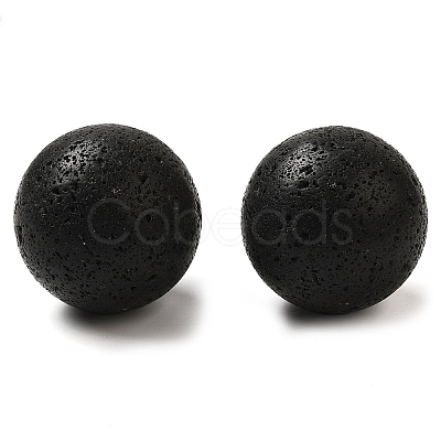 Natural Lava Rock Sphere Beads G-C154-04-1