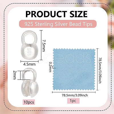 925 Sterling Silver Bead Tips FIND-BC0005-44C-1
